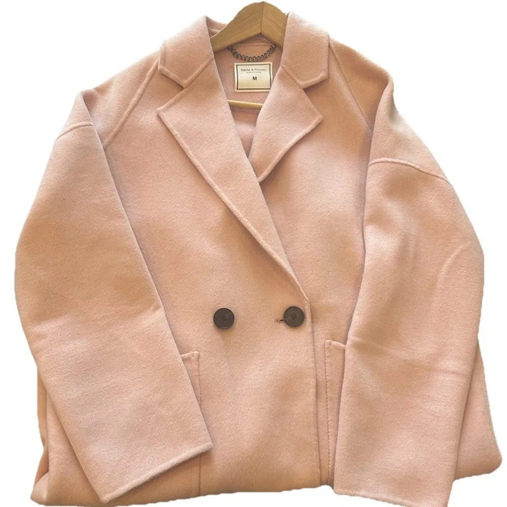 Belle & Bloom I’m Yours Blush Pink Wool Blend Coat Size M - Picture 3 of 9